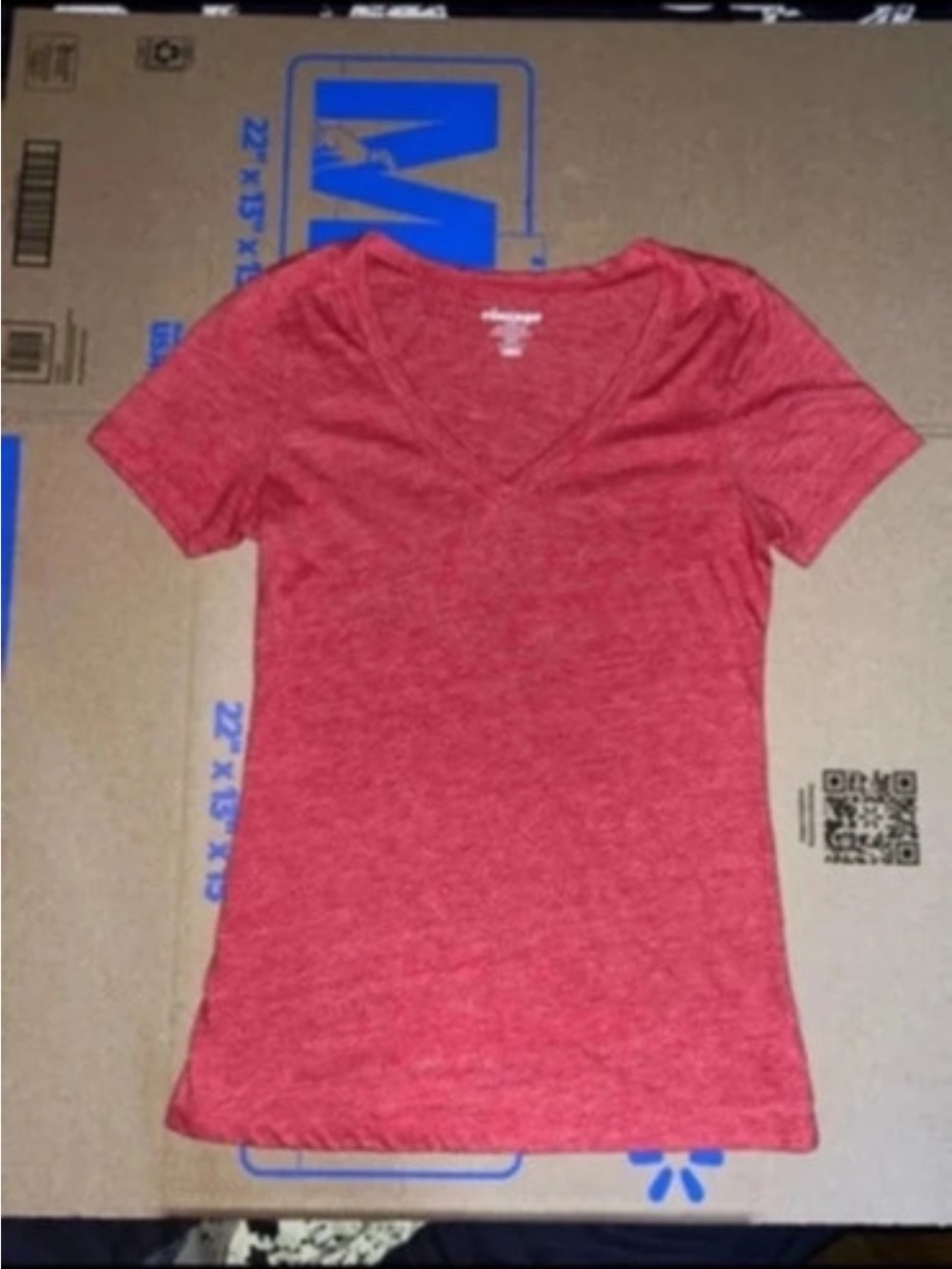 Old Navy Heather Red V-Neck Short Sleeve Tee